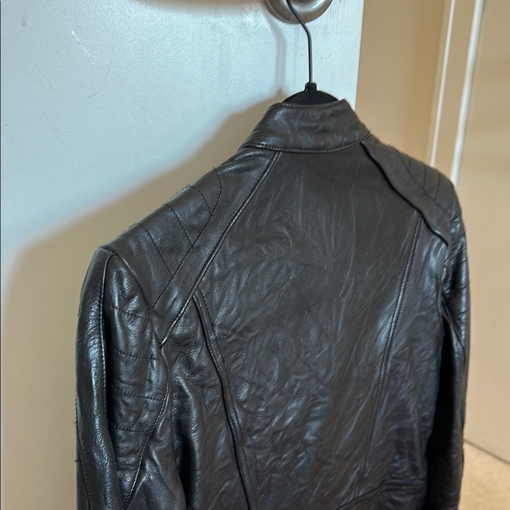 Polo Ralph Lauren Black Leather Moto Jacket | Real Cowhide | Women’s Size Small - Picture 12 of 13